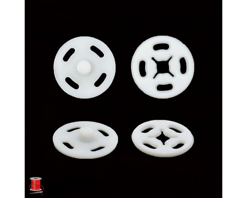 Кнопки пришивные пластик шир.12 мм арт.R880 цв.белый уп.36 шт