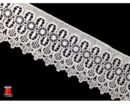 Кружево плетеное шир.9 см арт.LT0329-18А-3 цв.белый уп.13,5 м