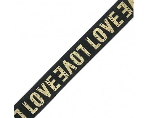 Резинка декоративная LOVE шир.3 см (30 мм) арт.9776 цв.комбинированный уп.40 м